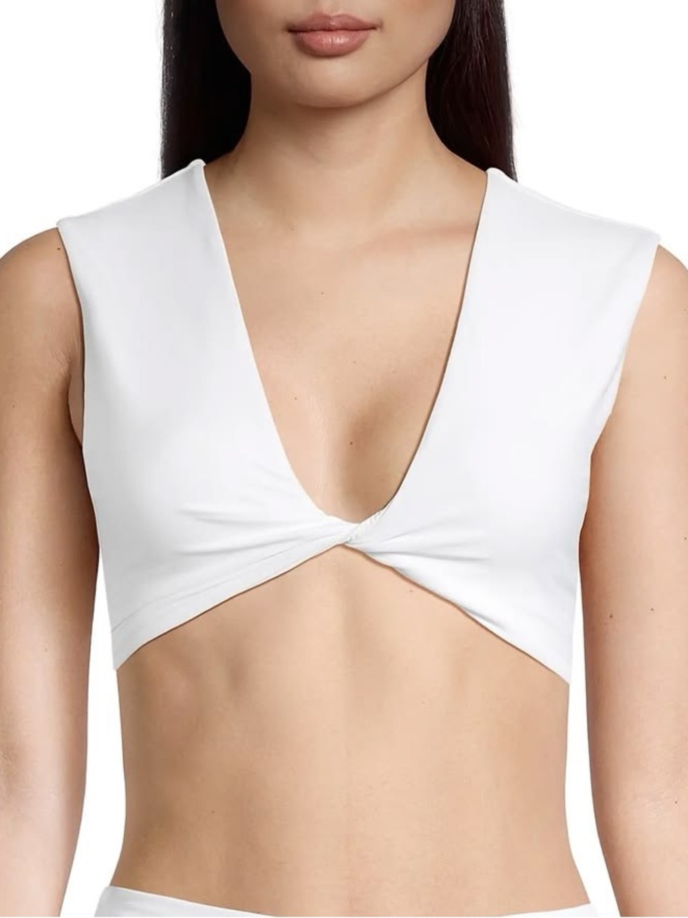 Ramy Brook Oliwia Bikini Swim Crop Top White Medium Minimalist Vacation Summer